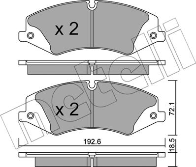 Metelli 22-0836-0 - Kit pastiglie freno, Freno a disco autozon.pro