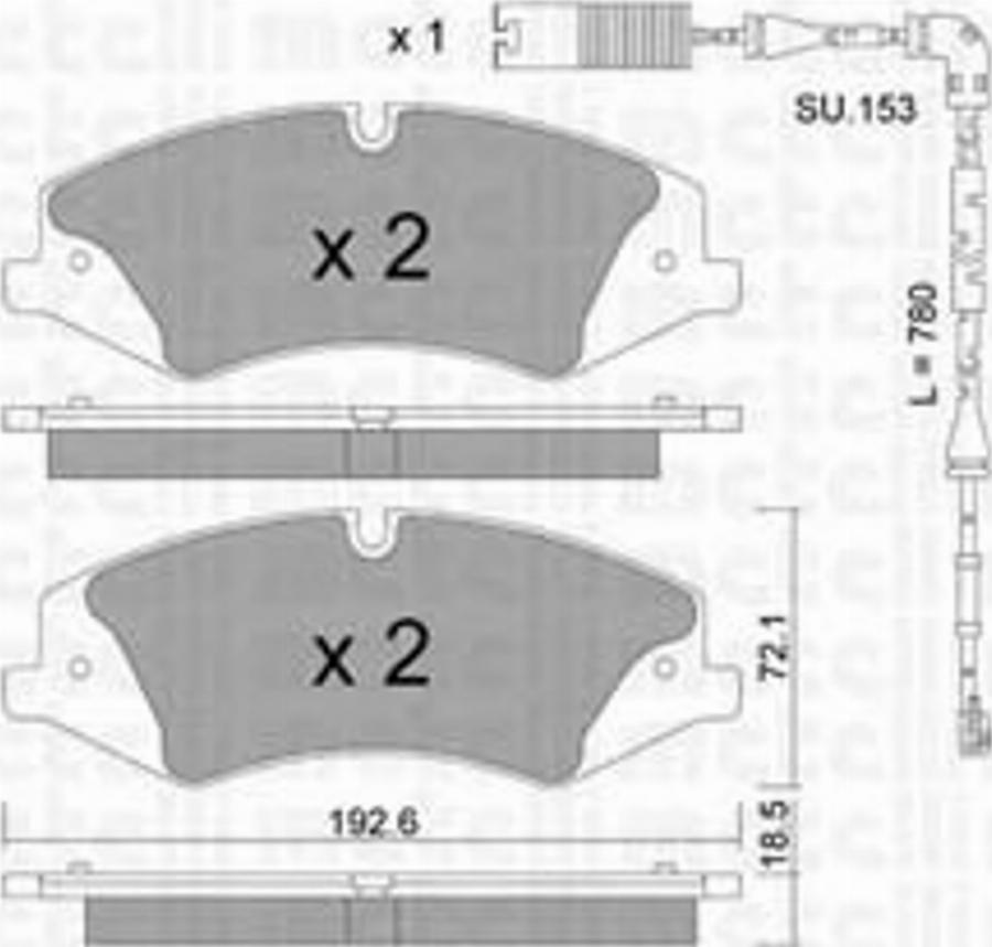 Metelli 2208361K - Kit pastiglie freno, Freno a disco autozon.pro