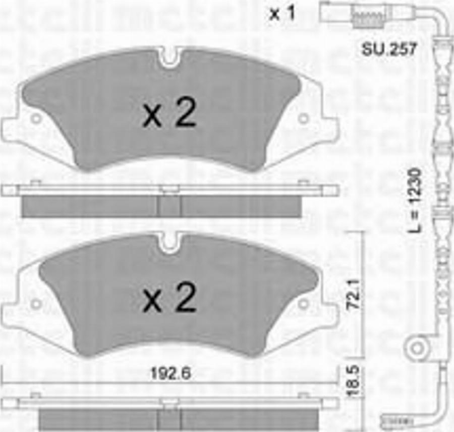 Metelli 2208362K - Kit pastiglie freno, Freno a disco autozon.pro