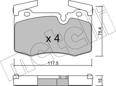 Metelli 22-0829-0 - Kit pastiglie freno, Freno a disco autozon.pro