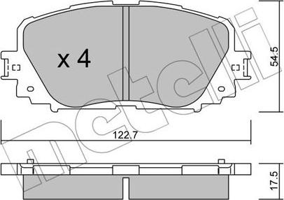 Metelli 22-0820-0 - Kit pastiglie freno, Freno a disco autozon.pro