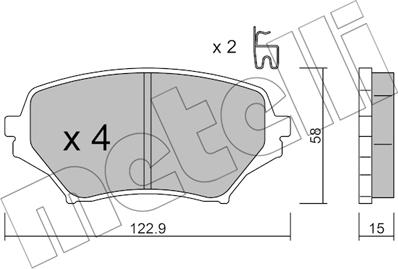 Metelli 22-0870-0 - Kit pastiglie freno, Freno a disco autozon.pro