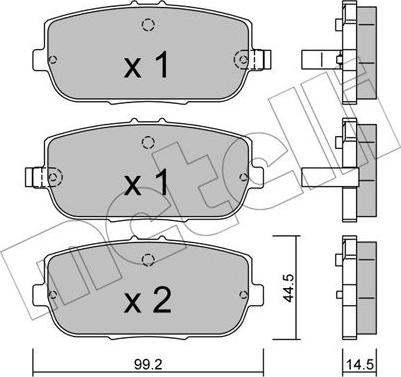 Metelli 22-0871-0 - Kit pastiglie freno, Freno a disco autozon.pro