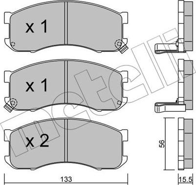 Metelli 22-0394-0 - Kit pastiglie freno, Freno a disco autozon.pro