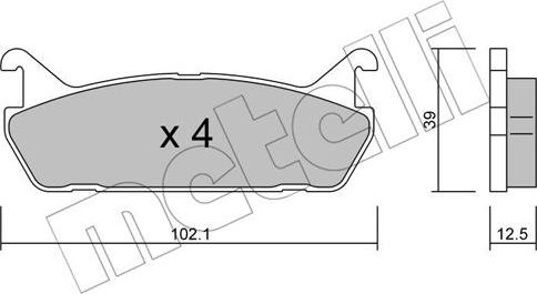 Metelli 22-0390-0 - Kit pastiglie freno, Freno a disco autozon.pro