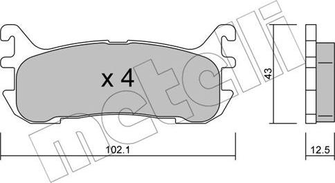 Metelli 22-0393-0 - Kit pastiglie freno, Freno a disco autozon.pro