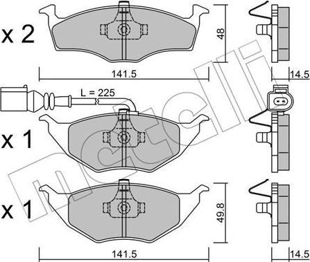 Metelli 22-0345-1 - Kit pastiglie freno, Freno a disco autozon.pro