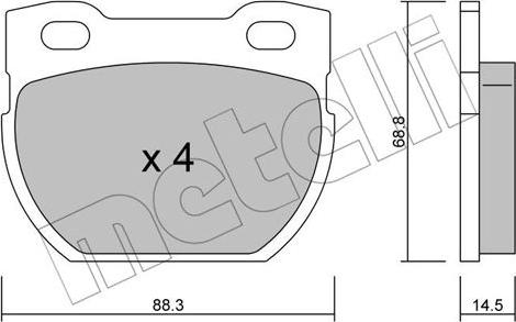 Metelli 22-0354-0 - Kit pastiglie freno, Freno a disco autozon.pro