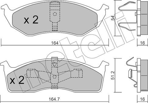 Metelli 22-0356-1 - Kit pastiglie freno, Freno a disco autozon.pro