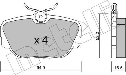 Metelli 22-0351-0 - Kit pastiglie freno, Freno a disco autozon.pro