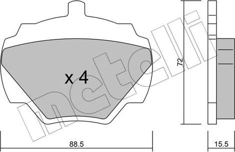 Metelli 22-0353-0 - Kit pastiglie freno, Freno a disco autozon.pro