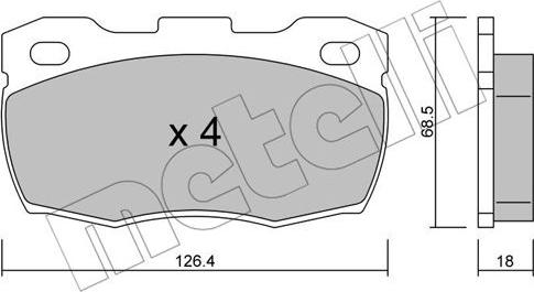 Metelli 22-0352-0 - Kit pastiglie freno, Freno a disco autozon.pro