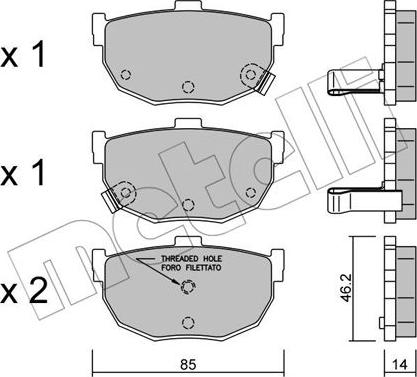 Metelli 22-0362-1 - Kit pastiglie freno, Freno a disco autozon.pro