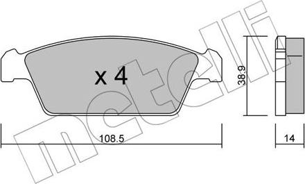 Metelli 22-0367-0 - Kit pastiglie freno, Freno a disco autozon.pro