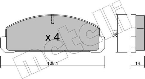 Metelli 22-0300-0 - Kit pastiglie freno, Freno a disco autozon.pro