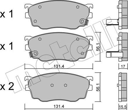 Metelli 22-0301-0 - Kit pastiglie freno, Freno a disco autozon.pro