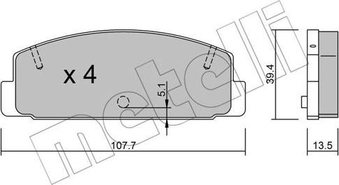 Metelli 22-0302-0 - Kit pastiglie freno, Freno a disco autozon.pro