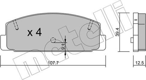 Metelli 22-0302-2 - Kit pastiglie freno, Freno a disco autozon.pro