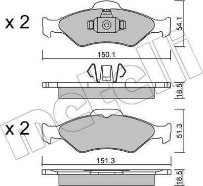 Metelli 22-0315-0 - Kit pastiglie freno, Freno a disco autozon.pro