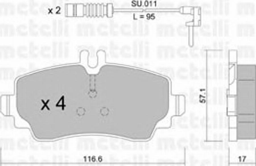 Metelli 22-0310-0K - Kit pastiglie freno, Freno a disco autozon.pro