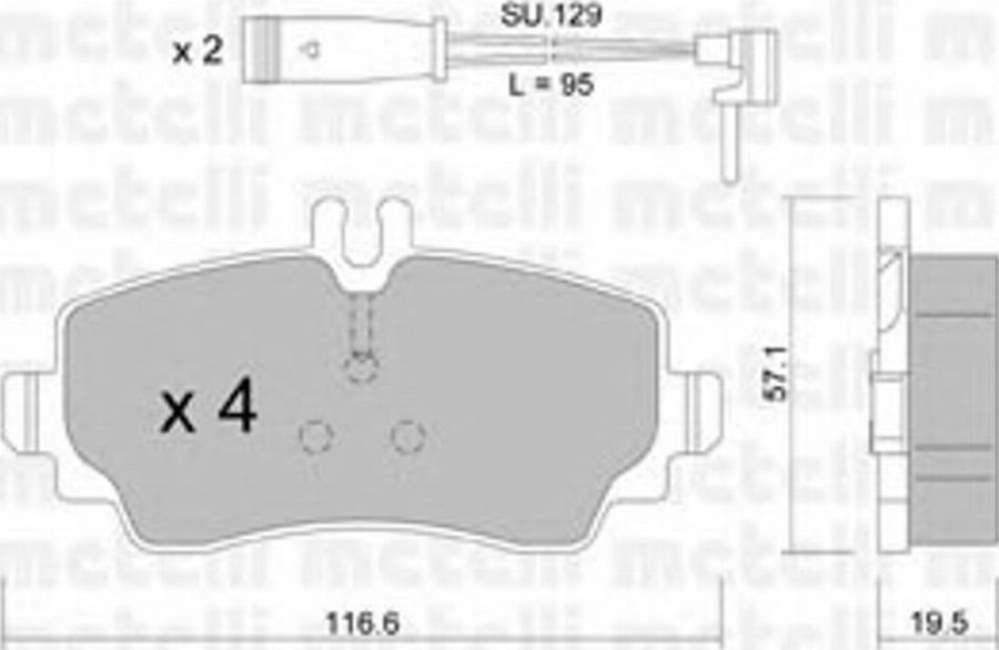 Metelli 2203101K - Kit pastiglie freno, Freno a disco autozon.pro