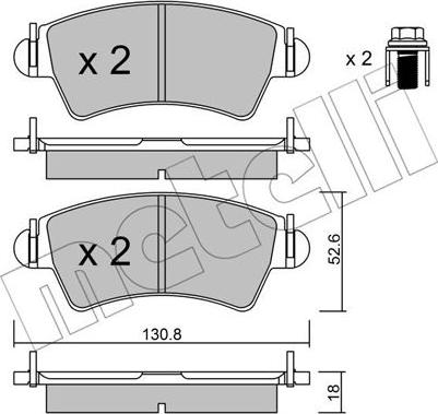 Metelli 22-0313-0 - Kit pastiglie freno, Freno a disco autozon.pro