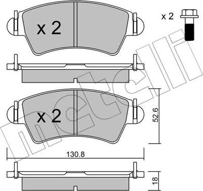 Metelli 22-0313-1 - Kit pastiglie freno, Freno a disco autozon.pro