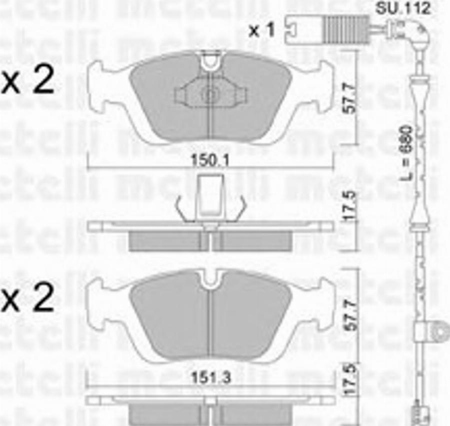 Metelli 22-0312-0K - Kit pastiglie freno, Freno a disco autozon.pro