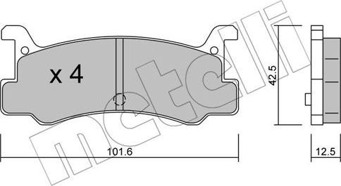 Metelli 22-0389-0 - Kit pastiglie freno, Freno a disco autozon.pro