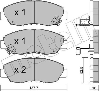 Metelli 22-0384-0 - Kit pastiglie freno, Freno a disco autozon.pro