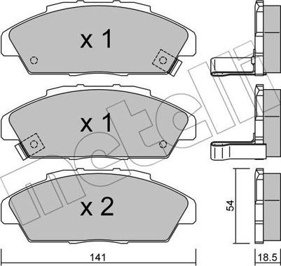 Metelli 22-0385-0 - Kit pastiglie freno, Freno a disco autozon.pro