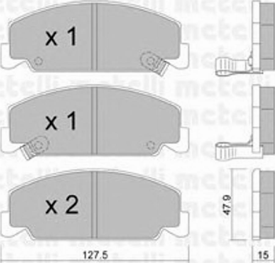 Metelli 22-0383-0 - Kit pastiglie freno, Freno a disco autozon.pro