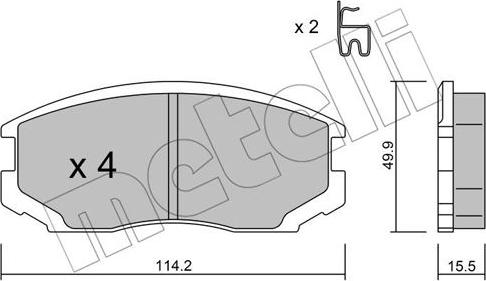 Metelli 22-0382-0 - Kit pastiglie freno, Freno a disco autozon.pro