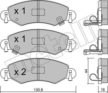 Metelli 22-0339-0 - Kit pastiglie freno, Freno a disco autozon.pro