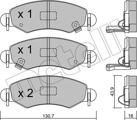 Metelli 22-0339-1 - Kit pastiglie freno, Freno a disco autozon.pro