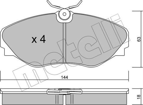 Metelli 22-0338-0 - Kit pastiglie freno, Freno a disco autozon.pro