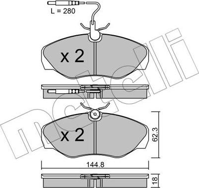 Metelli 22-0338-1 - Kit pastiglie freno, Freno a disco autozon.pro