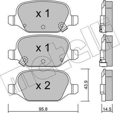 Metelli 22-0324-5 - Kit pastiglie freno, Freno a disco autozon.pro