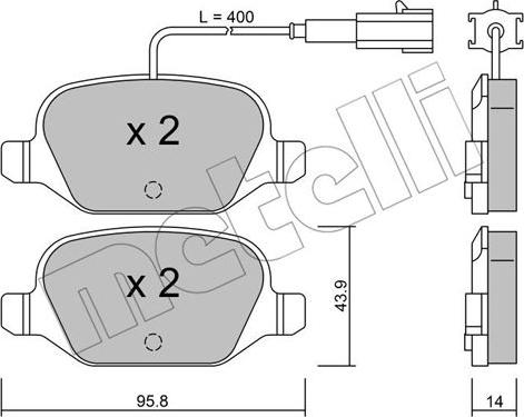 Metelli 22-0324-3 - Kit pastiglie freno, Freno a disco autozon.pro