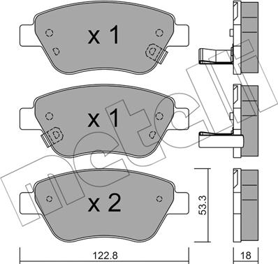 Metelli 22-0321-4 - Kit pastiglie freno, Freno a disco autozon.pro