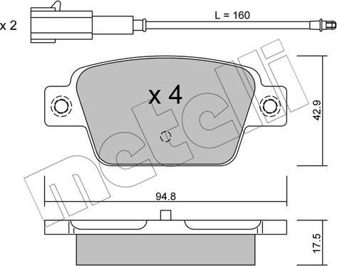 Metelli 22-0323-1 - Kit pastiglie freno, Freno a disco autozon.pro