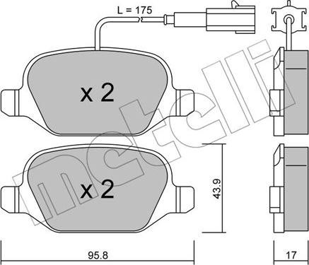 Metelli 22-0323-2 - Kit pastiglie freno, Freno a disco autozon.pro