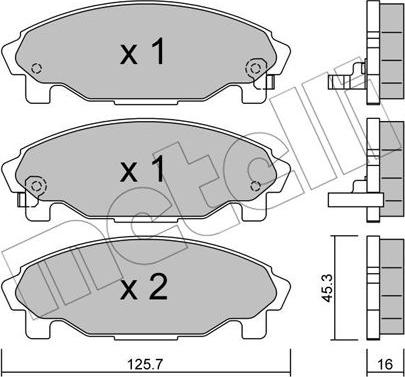 Metelli 22-0379-0 - Kit pastiglie freno, Freno a disco autozon.pro