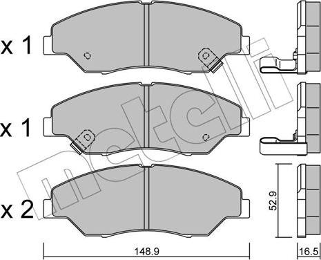 Metelli 22-0376-0 - Kit pastiglie freno, Freno a disco autozon.pro