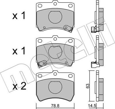 Metelli 22-0370-0 - Kit pastiglie freno, Freno a disco autozon.pro