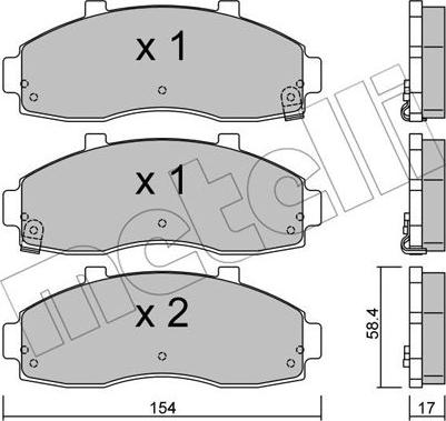 Metelli 22-0373-0 - Kit pastiglie freno, Freno a disco autozon.pro