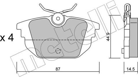 Metelli 22-0299-0 - Kit pastiglie freno, Freno a disco autozon.pro