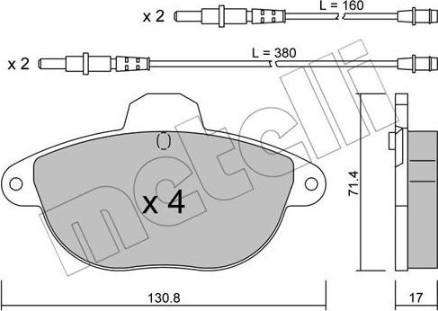 Metelli 22-0290-0 - Kit pastiglie freno, Freno a disco autozon.pro