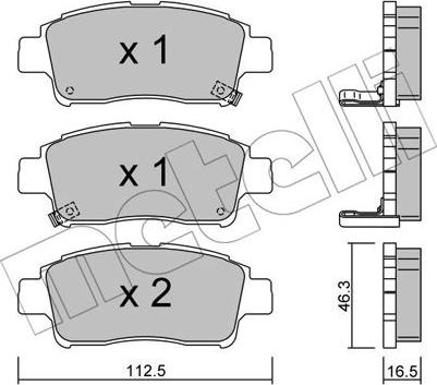 Metelli 22-0292-0 - Kit pastiglie freno, Freno a disco autozon.pro