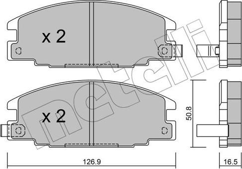 Metelli 22-0244-0 - Kit pastiglie freno, Freno a disco autozon.pro